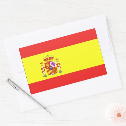 Spaanse vlag rechthoekige sticker (Envelop)