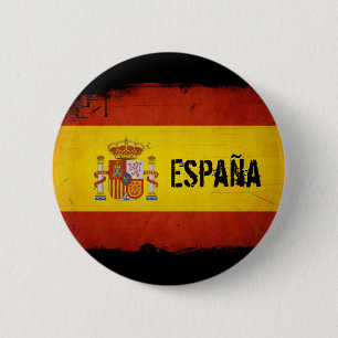 Spaanse vlag ronde button 5,7 cm