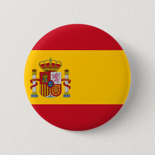Spaanse vlag ronde button 5,7 cm