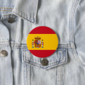 Spaanse vlag ronde button 7,6 cm (In situ)