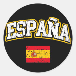 Spaanse vlag ronde sticker