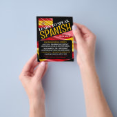 Spaanse vlag, Spaans taalcursus Adverteren Flyer (Hand)