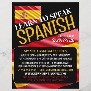 Spaanse vlag, Spaans taalcursus Adverteren Flyer