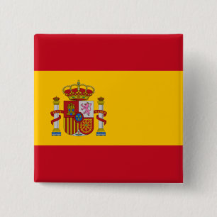 Spaanse vlag (Spanje) Vierkante Button 5,1 Cm