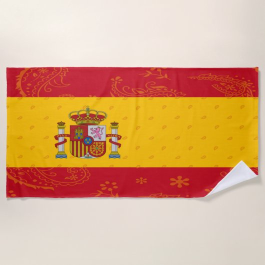 Spaanse Vlag Strand Handdoek (Voorkant)