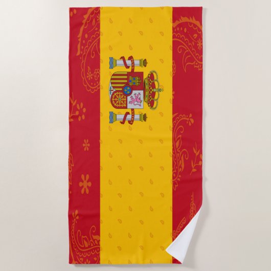 Spaanse Vlag Strand Handdoek (Voorkant)