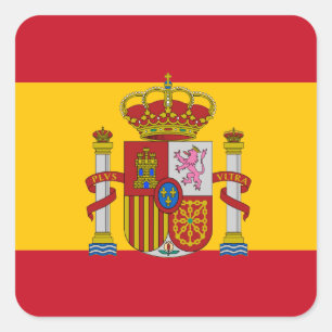 Spaanse vlag vierkante sticker