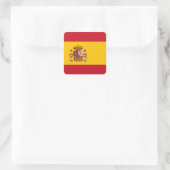 Spaanse vlag vierkante sticker (Tas)