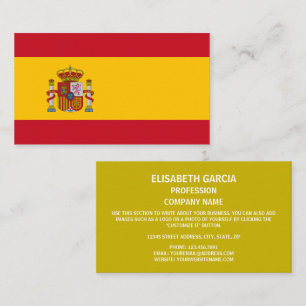Spaanse vlag, vlag van Spanje Visitekaartje