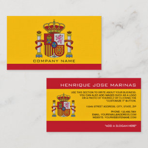 Spaanse vlag Wapen, Vlag van Spanje Visitekaartje