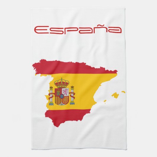 Spaanse vlaggenkaart theedoek (Verticaal)