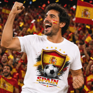 Spaanse Voetbalfan La Roja Voetbal WK Futbol T-shirt