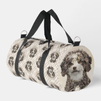 Spaanse Waterhond Schilderen Bruine Bicolor Dog Ar