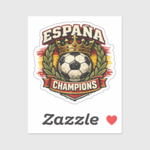 Spaanse wereldkampioenen voetbal vintage badge R Sticker