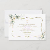 Spaanse Witte Bloemen Dank Met Gebed Doop  Bedankkaart (Voorkant)