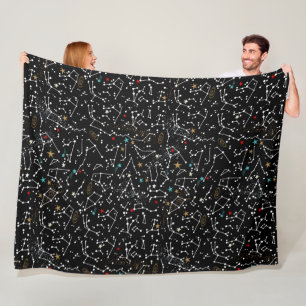 Spaappatroon fleece deken