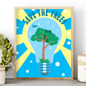 Spaar De Bomen Licht Lamp Milieu Poster