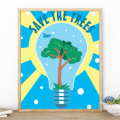 Spaar De Bomen Licht Lamp Milieu Poster