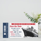 Spaar de Datum Cruise Instapkaart Uitnodiging (Staand voorkant)