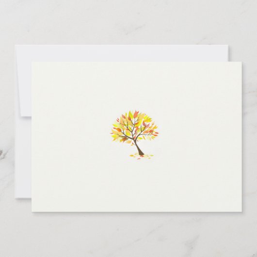 Spaar de datum herfst thema boom plat kaart (Achterkant)