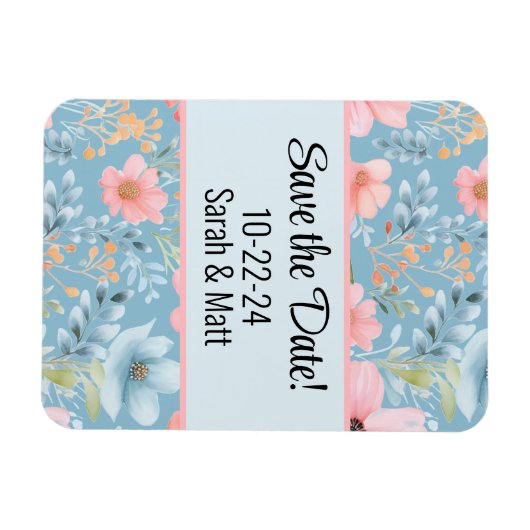 Spaar de datum magneet roze (Horizontaal)