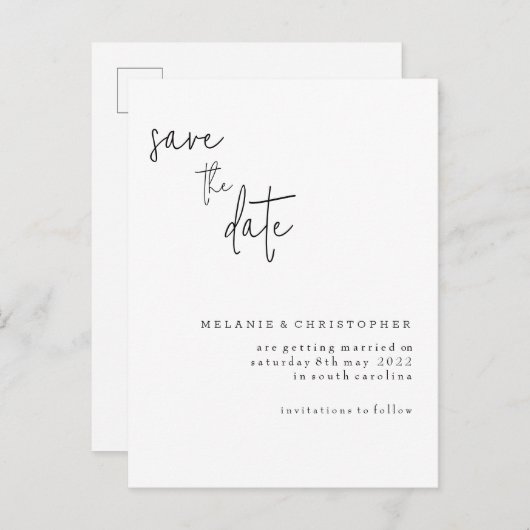 Spaar de datumkaart aankondigingskaart (Voorkant / Achterkant)