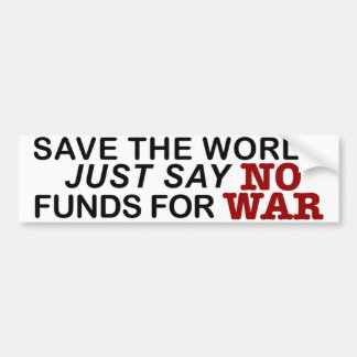 Spaar de wereld bumpersticker