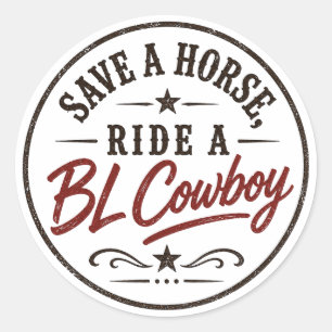 Spaar een paard, rij een BL-cowboy sticker