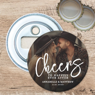 Spaar Foto Bruiloft Button Flesopener