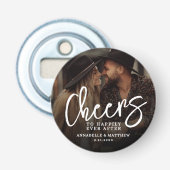 Spaar Foto Bruiloft Button Flesopener (Voorkant)