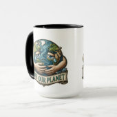 Spaar Onze Huilende Planeet Aarde Eco Bewustzijn Mok (Voorkant links)