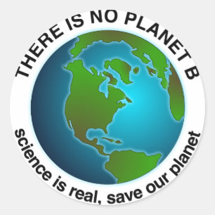 Spaar onze planeet Er is geen planeet B Ronde Sticker