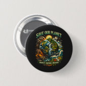 Spaar Onze Planeet Ronde Button 5,7 Cm (Voorkant /achterkant)