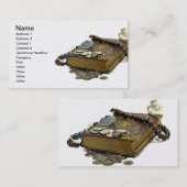 Spaarboek, zilver, ringen visitekaartje (Voorkant / Achterkant)