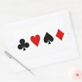 Spaarkaarten Diamond Club Heart Spade Rechthoekige Sticker (Envelop)
