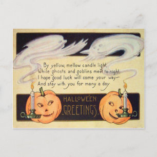 Spaarlampen voor Jack O Lanterns Oude Halloween Briefkaart