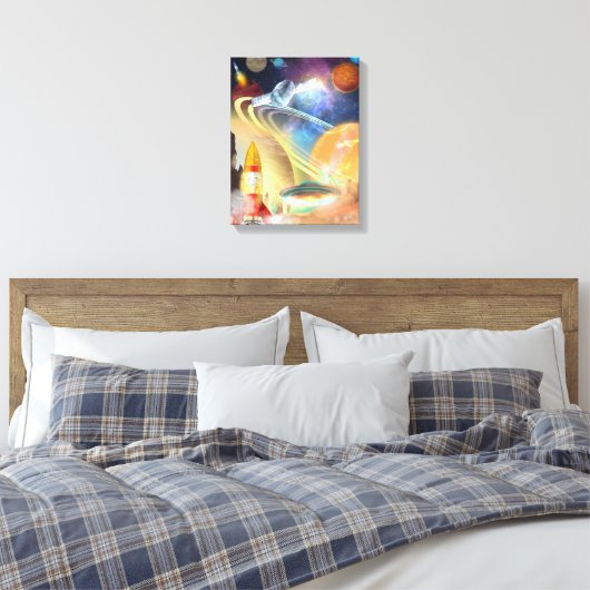 Space Above and Beyond (versie 3) Canvas Afdruk (Insitu (Slaapkamer))