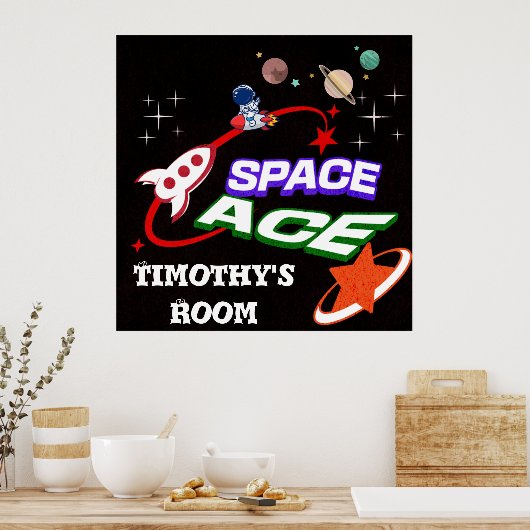 Space Ace Kid's Room Editable Poster (Cuisine)