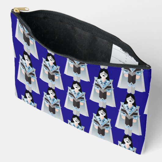 Space Ace – Patterned Zipper Accessory Pouch Etui (Open)