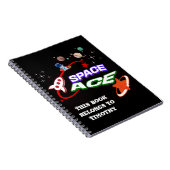 Space Ace | Planeten | Sterren | Raket | bewerkbaa Notitieboek (Rechterzijde)
