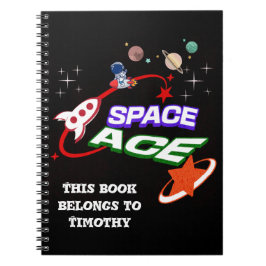 Space Ace | Planeten | Sterren | Raket | bewerkbaa Notitieboek