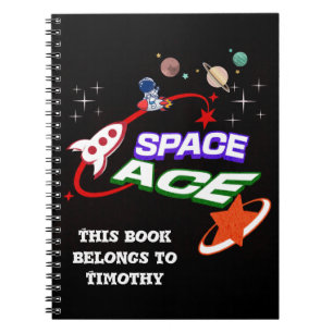Space Ace Planeten Sterren Raket bewerkbaa Notitieboek
