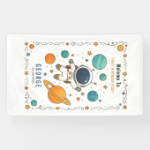 Space Adventure 1st Birthday | Outer Space Spandoek (Horizontaal)