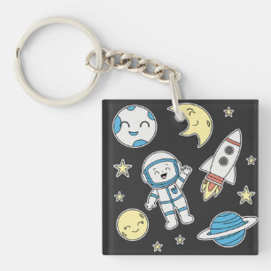 Space Adventure Cartoon – Sleutelhanger Design