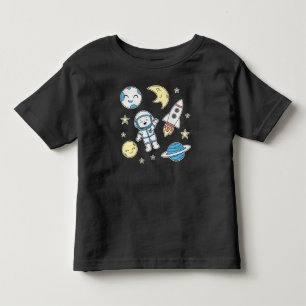 Space Adventure Cartoon T-shirt voor peuters