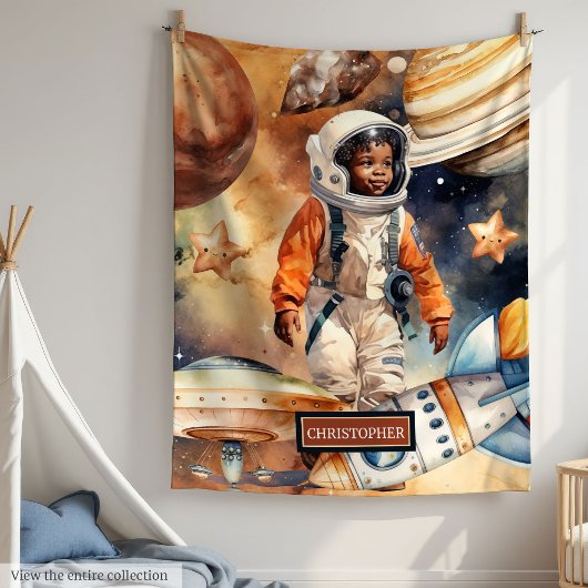 Space Adventure Deken Schattige Black Boys Gift Id