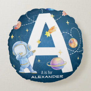 Space Adventure Letter 'A' Rond Kussen