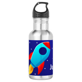 Space Adventure Rocket Design Waterfles