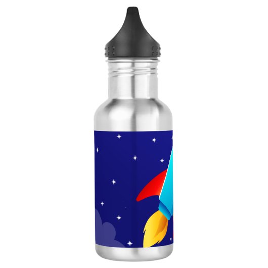 Space Adventure Rocket Design Waterfles (Links)