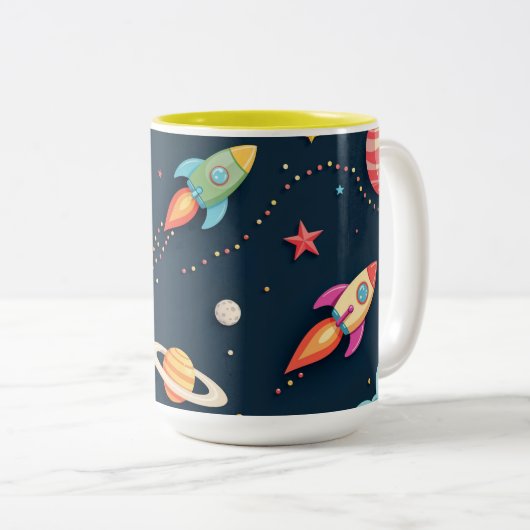 Space Adventure Rocket Kids Coffee Mug (Devant droit)